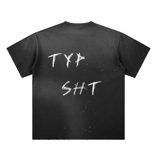 Hand-Frayed Sunfade Paint Splatter T-Shirt